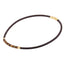 AAB Co stainless steel leather necklace with hematite and yellow tiger eye beads