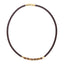 AAB Co stainless steel leather necklace with hematite and yellow tiger eye beads