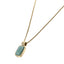 AAB Co stainless steel necklace with rectangle green aventurine stone pendant in 14K gold finish