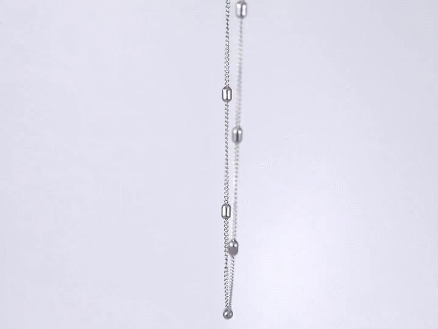 stainless steel chain, curb chain with oval bead, lady jewelry