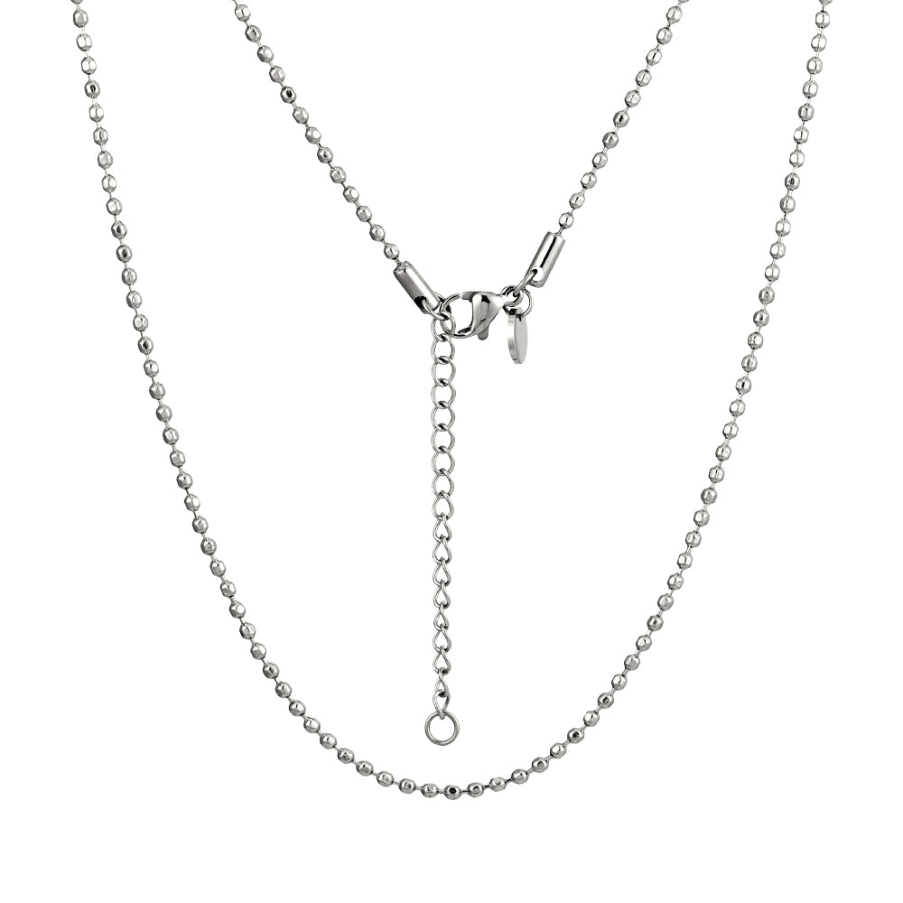 stainless steel chain, ball chain, diamond cut, lady shiny jewelry