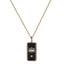 PSS1237 STAINLESS STEEL RECTANGLE PENDANT WITH EVIL EYE DESIGN