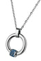 PSS352W/OEPOXY STAINLESS STEEL PENDANT WITH FOIL STONE