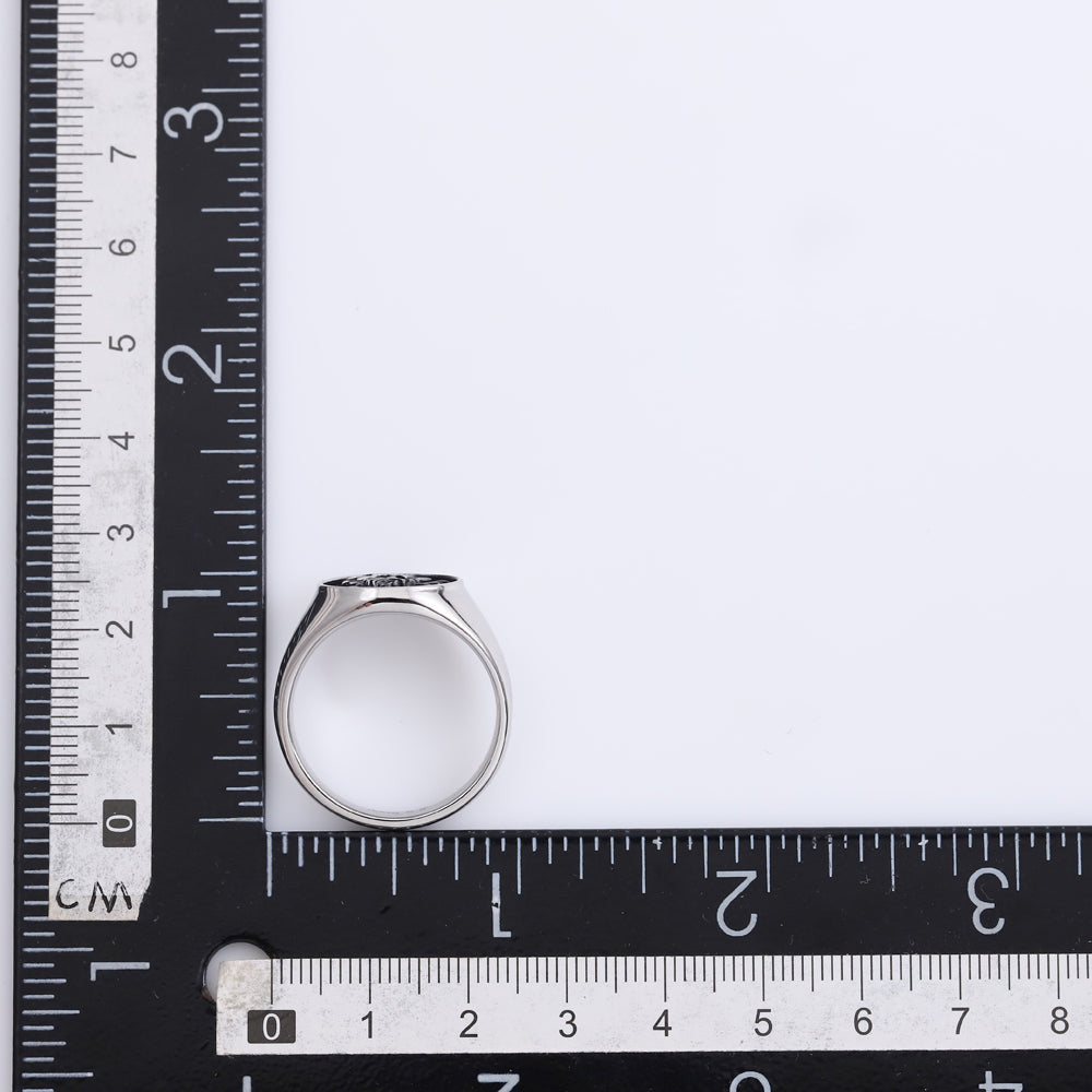 RSS1071 STAINLESS STEEL ROUND RING WITH ROSE AAB CO..