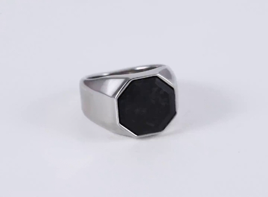 RSS1077 STAINLESS STEEL RING WITH FORGED CARBON AAB CO..