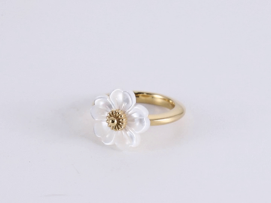 RSS1079 STAINLESS STEEL RING WITH MOP FLOWER AAB CO..