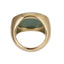 AAB Co stainless steel rectangle stone ring with natural green aventurine in 14K gold finish