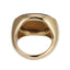 AAB Co stainless steel rectangle stone ring with yellow tiger eye in 14K gold finish