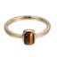 AAB Co stainless steel rectangle stone ring with yellow tiger eye in 14K gold finish