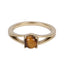 AAB Co stainless steel round stone ring with yellow tiger eye solitaire design in 14K gold finish