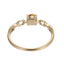 AAB Co stainless steel round stone ring with yellow tiger eye and chain link design in 14K gold finish