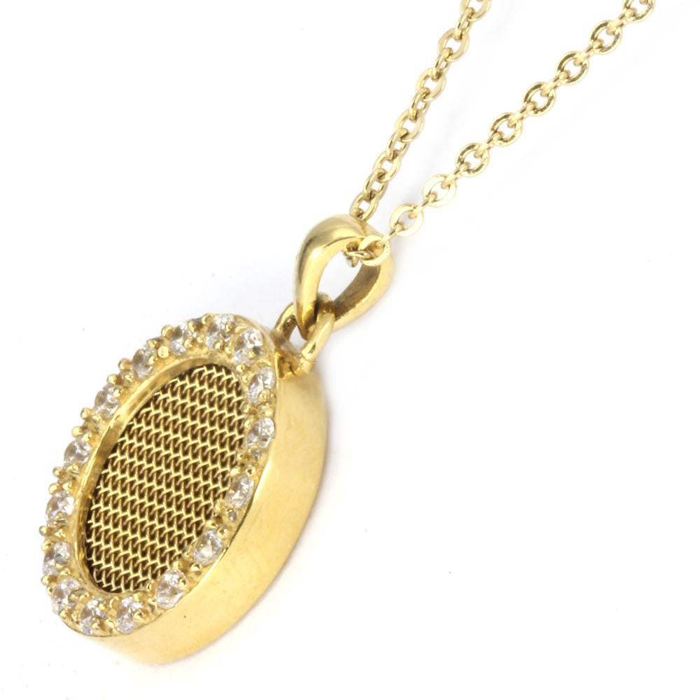 PSS910 STAINLESS STEEL PENDANT WITH CZ AAB CO..
