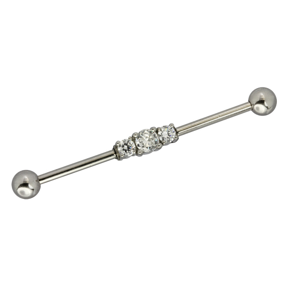 BRDT19 INDUSTRIAL BARBELL WITH CUBIC STONE AAB CO..