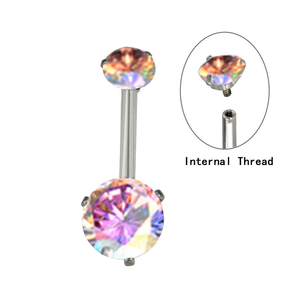 JBD05 STAINLESS STEEL INTERNAL THREAD BELLY WITH CZ AAB CO..