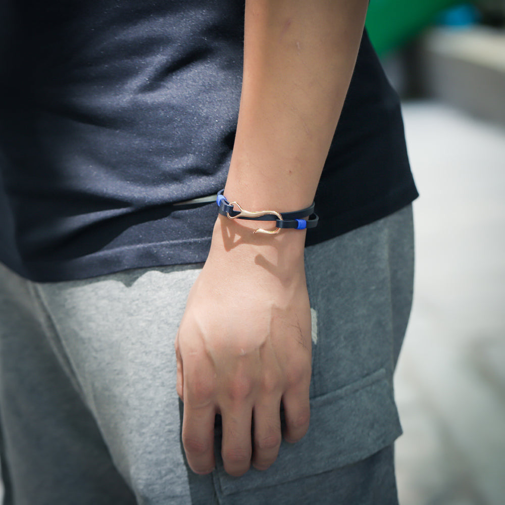 MBSS10 LEATHER BRACELET WITH STAINLESS STEEL CLOSURE AAB CO..