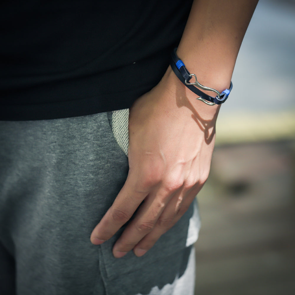 MBSS10 LEATHER BRACELET WITH STAINLESS STEEL CLOSURE AAB CO..