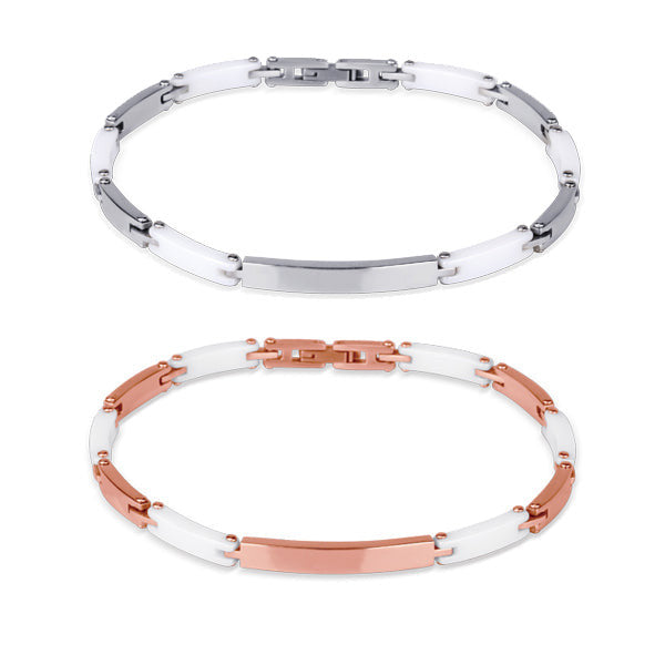 CBS03 STAINLESS STEEL BRACELET WITH CERAMIC AAB CO..
