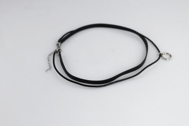 NSS523 STAINLESS STEEL LEATHER NECKLACE AAB CO..