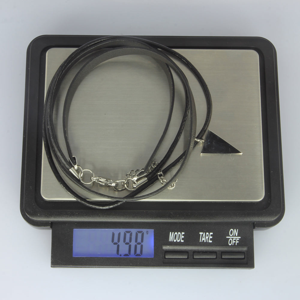 NSS523 STAINLESS STEEL LEATHER NECKLACE AAB CO..