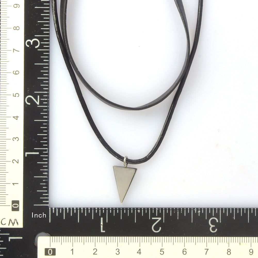 NSS523 STAINLESS STEEL LEATHER NECKLACE AAB CO..