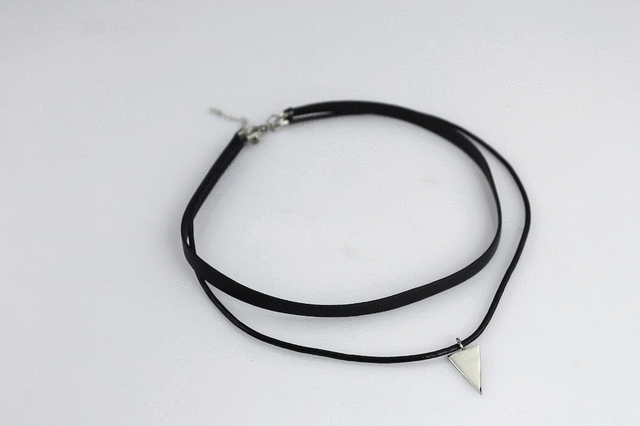 NSS524 STAINLESS STEEL LEATHER NECKLACE AAB CO..