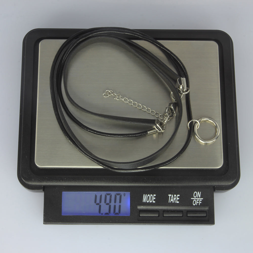 NSS524 STAINLESS STEEL LEATHER NECKLACE AAB CO..