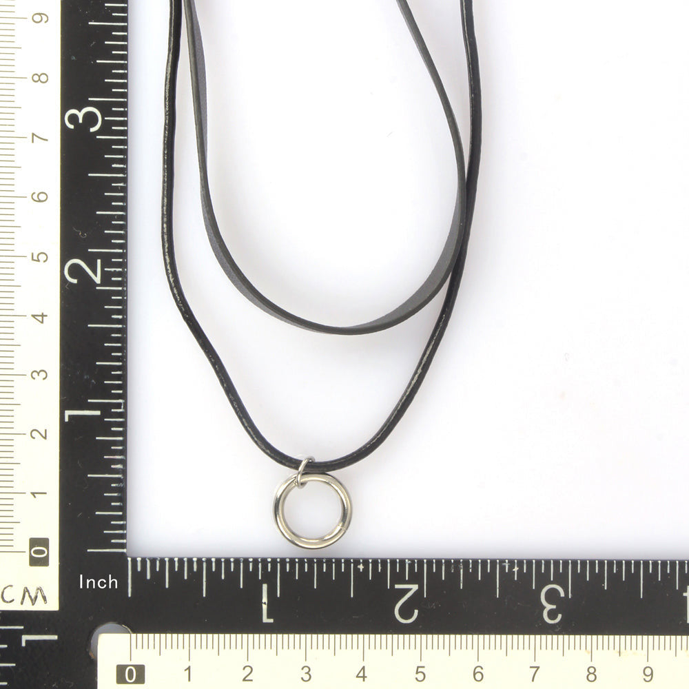 NSS524 STAINLESS STEEL LEATHER NECKLACE AAB CO..