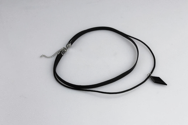 NSS525 STAINLESS STEEL LEATHER NECKLACE AAB CO..