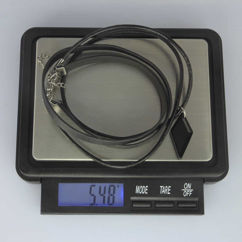 NSS525 STAINLESS STEEL LEATHER NECKLACE AAB CO..