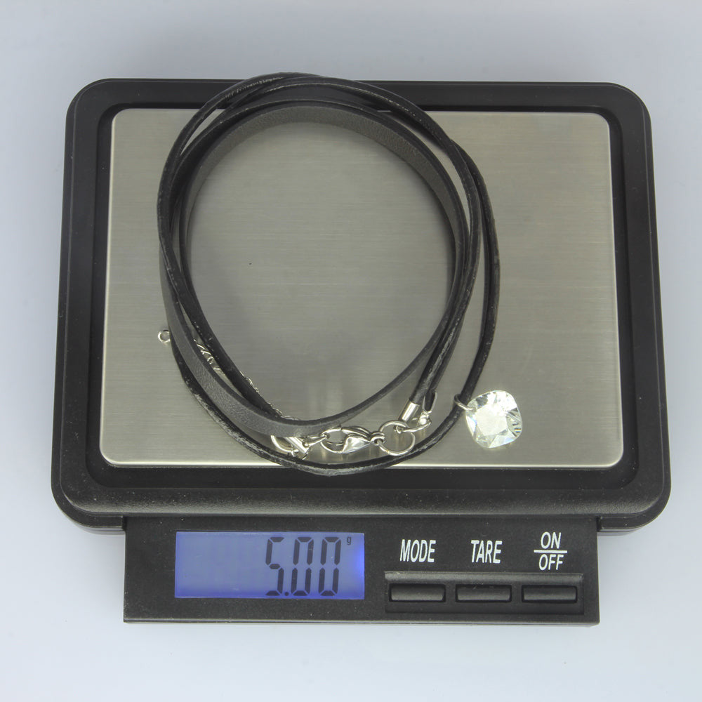 NSS526 STAINLESS STEEL LEATHER NECKLACE AAB CO..