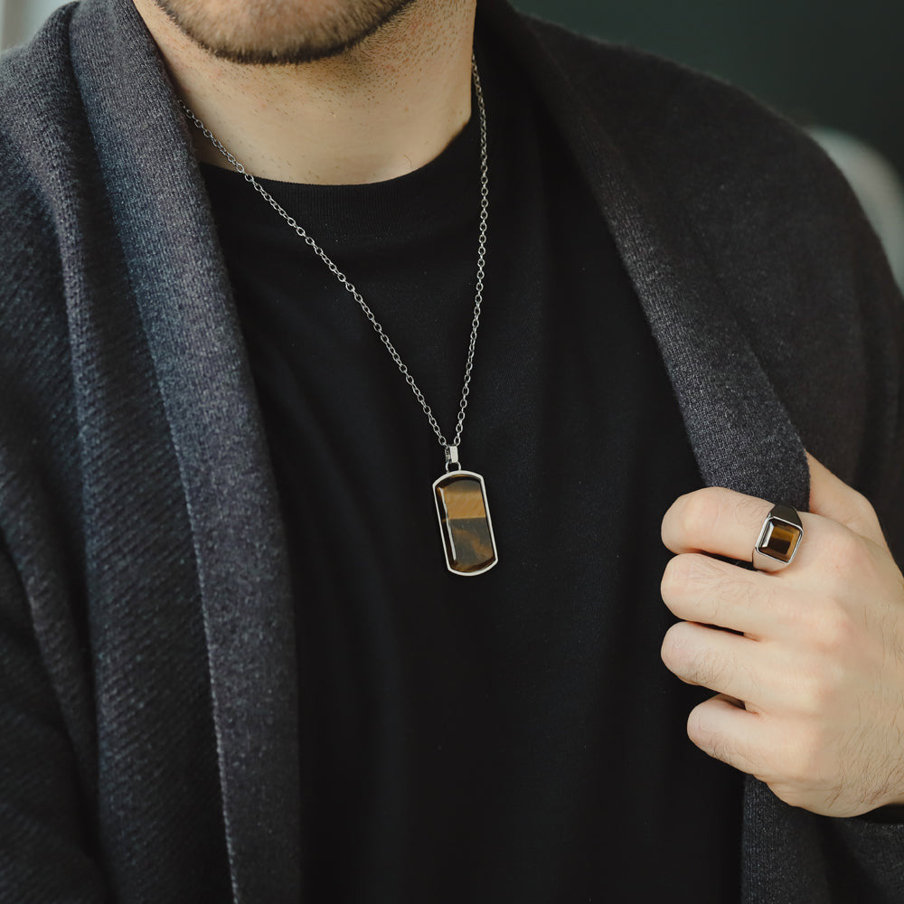 RSS1036 STAINLESS STEEL RING WITH NATURAL STONE AAB CO..