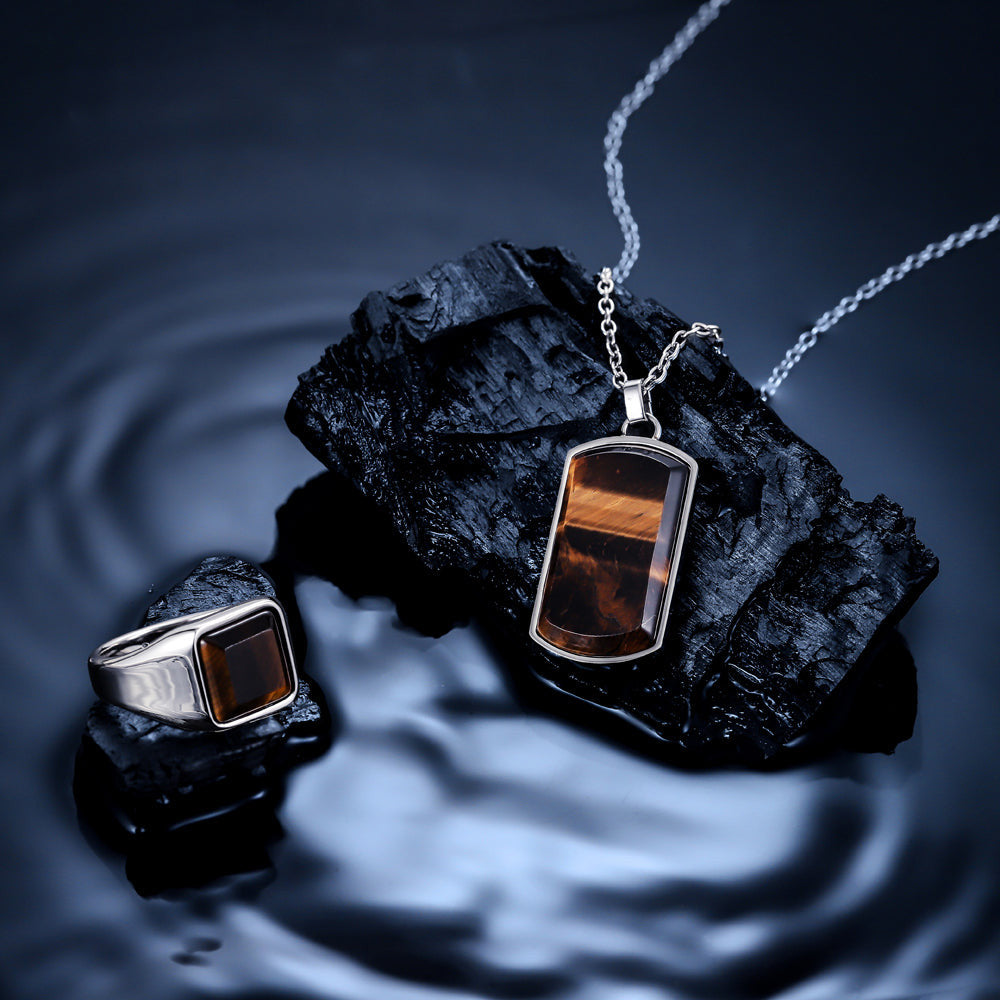 RSS1036 STAINLESS STEEL RING WITH NATURAL STONE AAB CO..