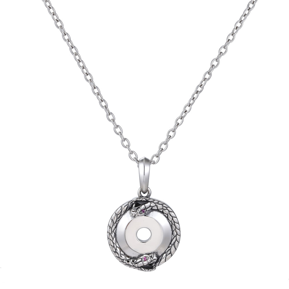 PSS1229 STAINLESS STEEL ROUND PENDANT WITH SNAKE AAB CO..