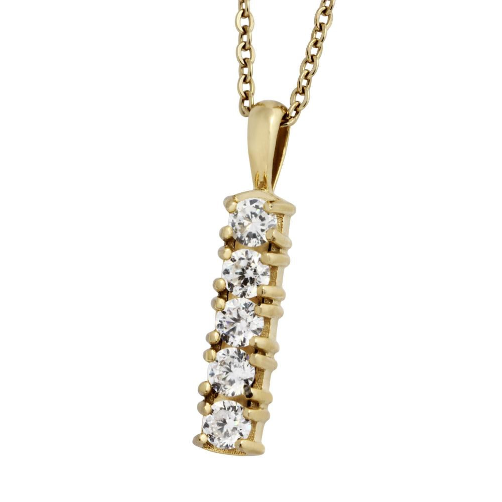 PSS961 STAINLESS STEEL PENDANT WITH CZ AAB CO..