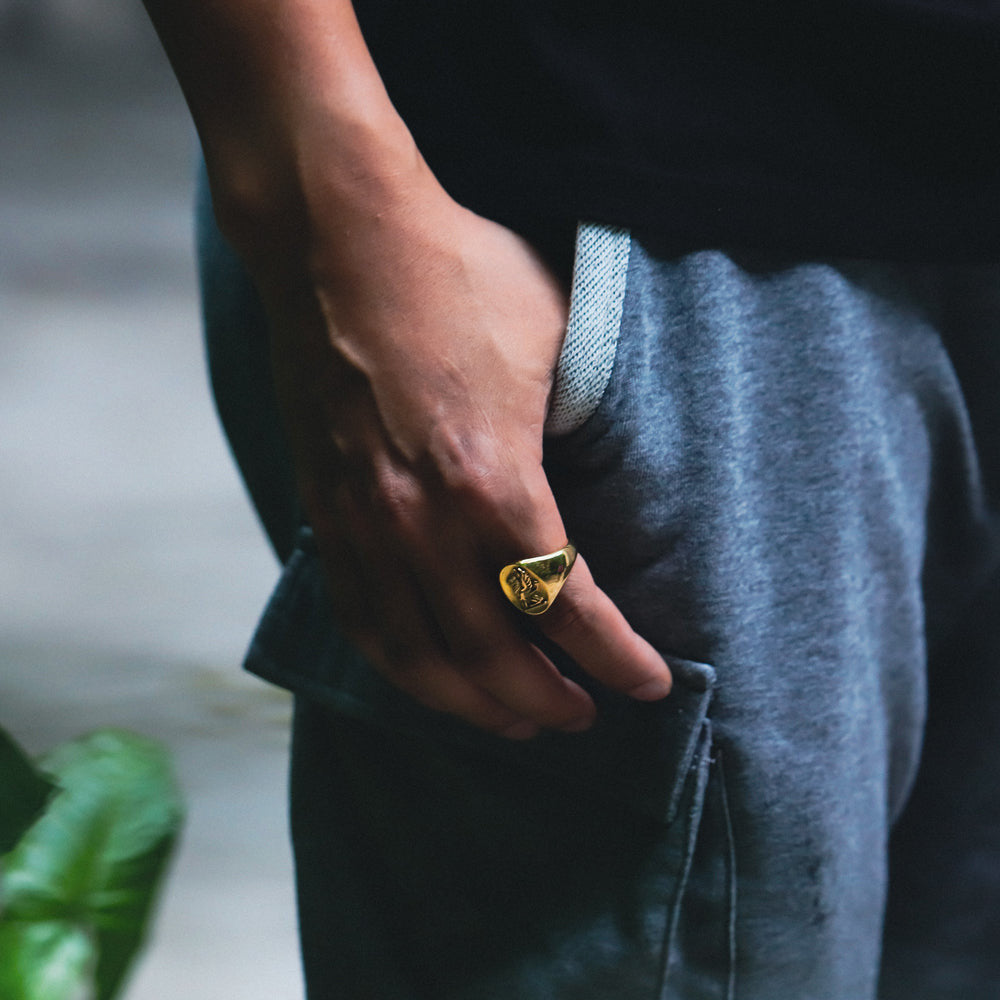 RSS1033 STAINLESS STEEL OVAL SIGNET RING AAB CO..