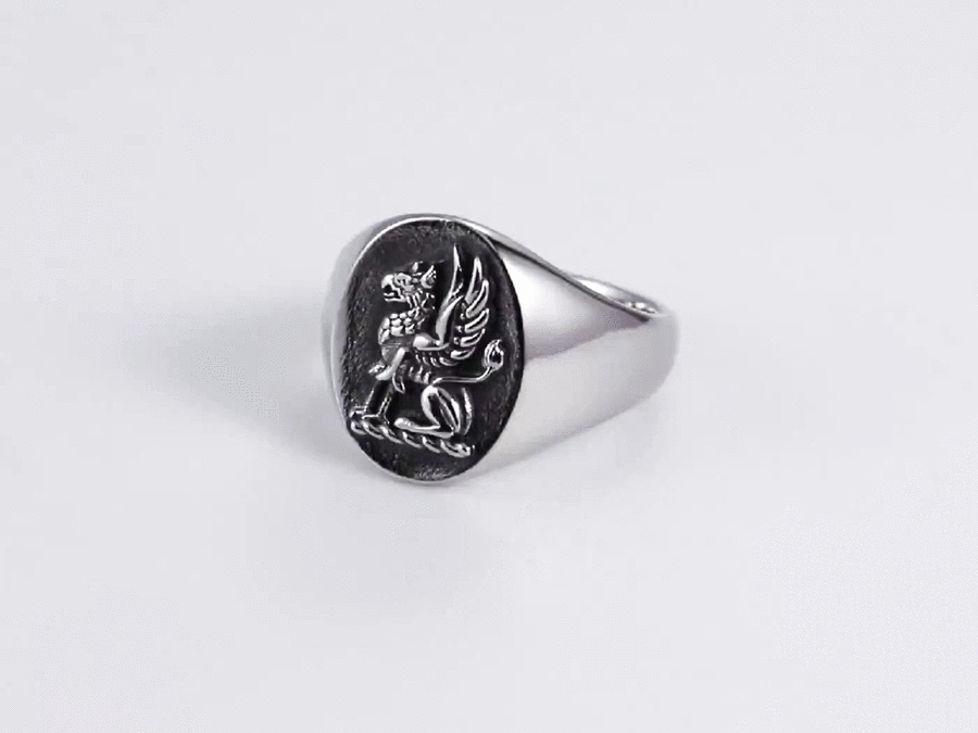 RSS1033 STAINLESS STEEL OVAL SIGNET RING AAB CO..