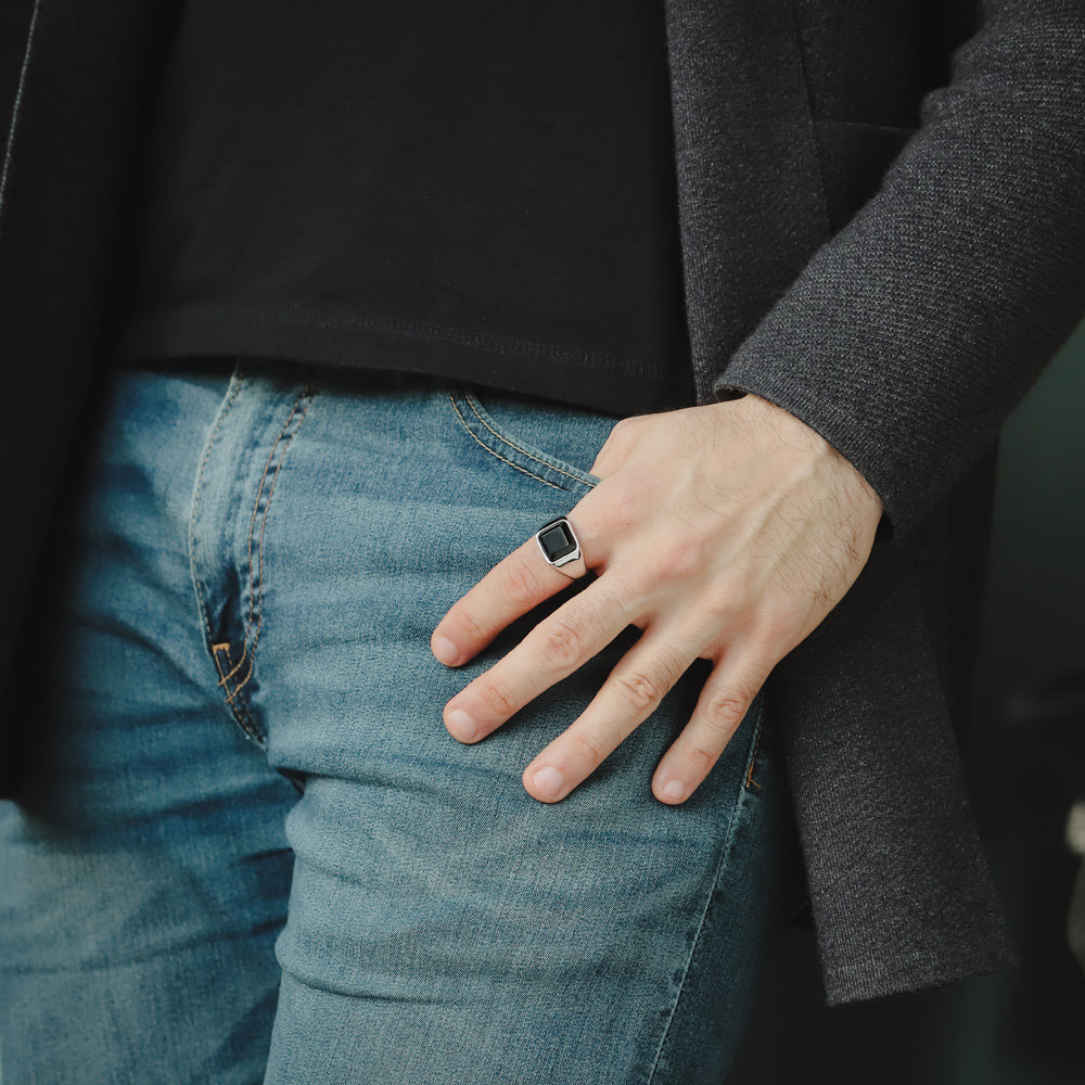 RSS1036 STAINLESS STEEL RING WITH NATURAL STONE AAB CO..