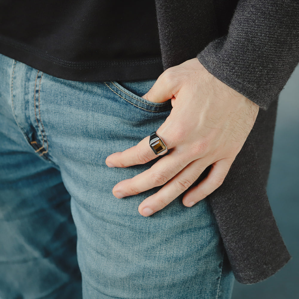 RSS1036 STAINLESS STEEL RING WITH NATURAL STONE AAB CO..