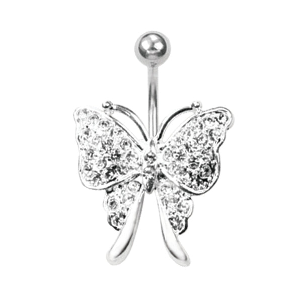 belly bars, banana with butterfly, body jewelry