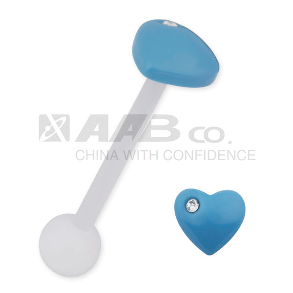 URHJ01 UV BARBELL WITH HEART DESIGN AAB CO..