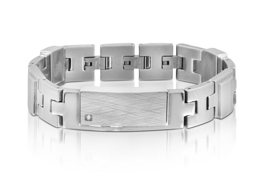 EXBR94A STAINLESS STEEL BRACELET W PVD AND CZ