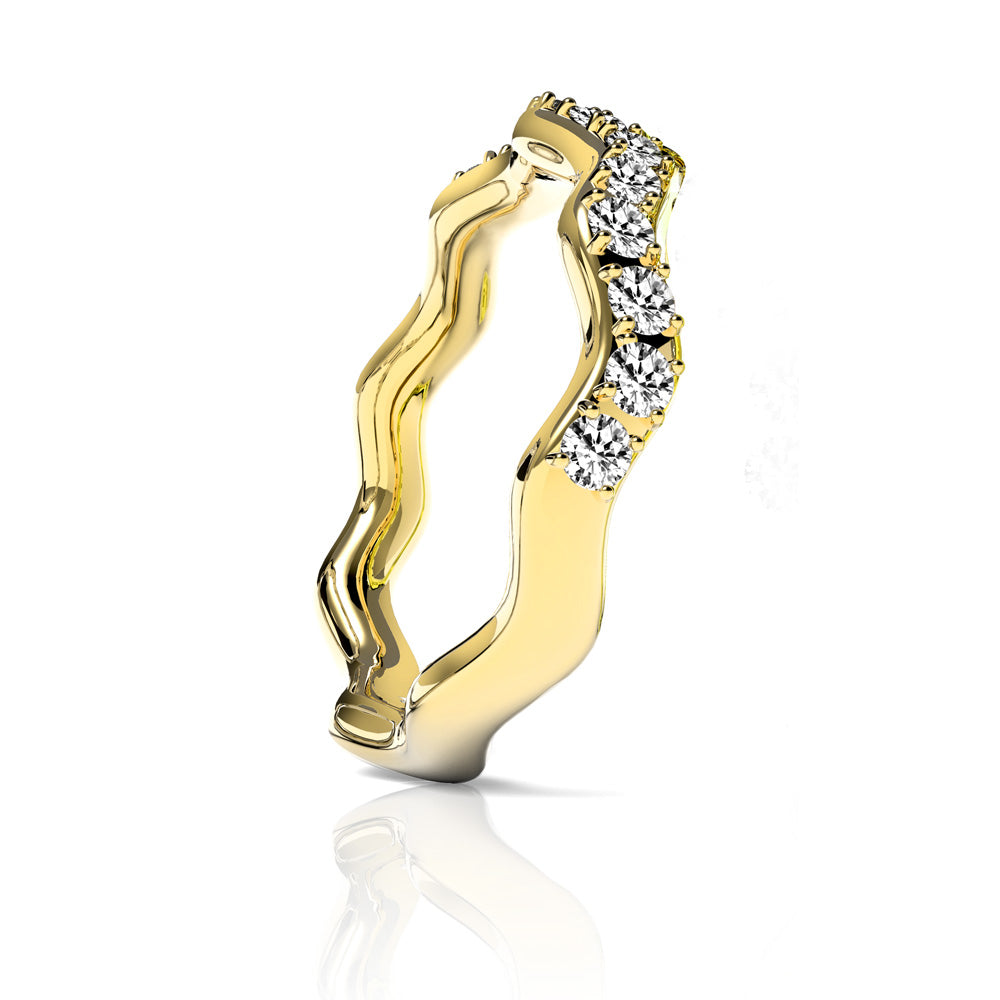 INR144C STAINLESS STEEL RING W PVD AND CZ