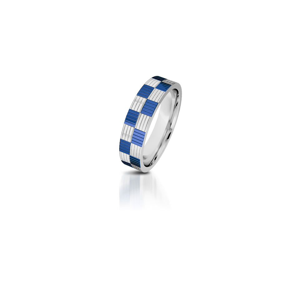 EXR135B.STM STAINLESS STEELMAT RING WITH BLUE PVD