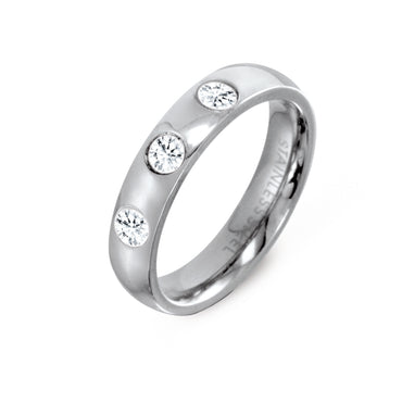 EXR71.AVP STAINLESS STEEL RING WITH CZ
