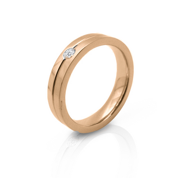 EXR79A.STM STAINLESS STEEL RING PVD CZ