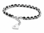 INBR102J.JU STAINLESS STEEL BRACELET W SILK AND CZ