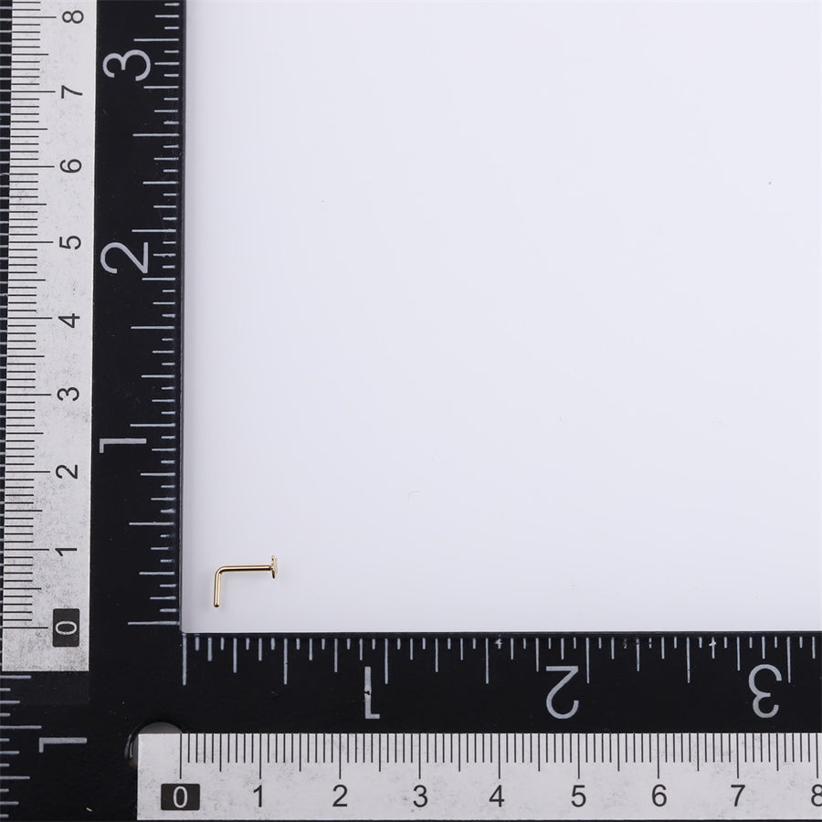 ABBN01 G-23 TITANIUM L-SHAPE NOSE STUD WITH STAR DESIGN
