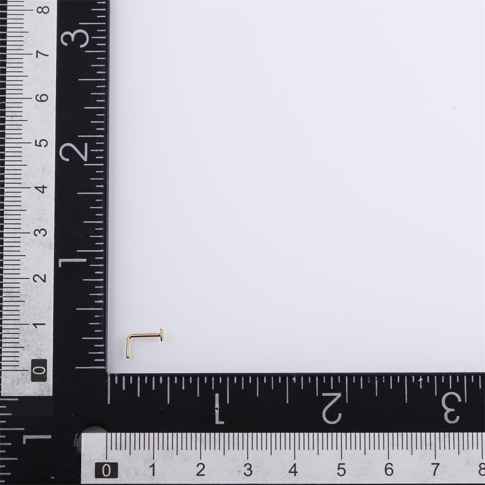 ABBN01 G-23 TITANIUM L-SHAPE NOSE STUD WITH STAR DESIGN