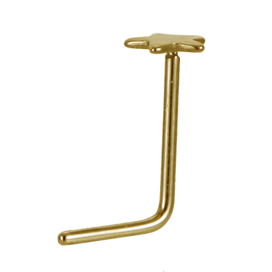ABBN01 G-23 TITANIUM L-SHAPE NOSE STUD WITH STAR DESIGN