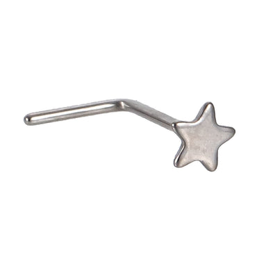 ABBN01 G-23 TITANIUM L-SHAPE NOSE STUD WITH STAR DESIGN